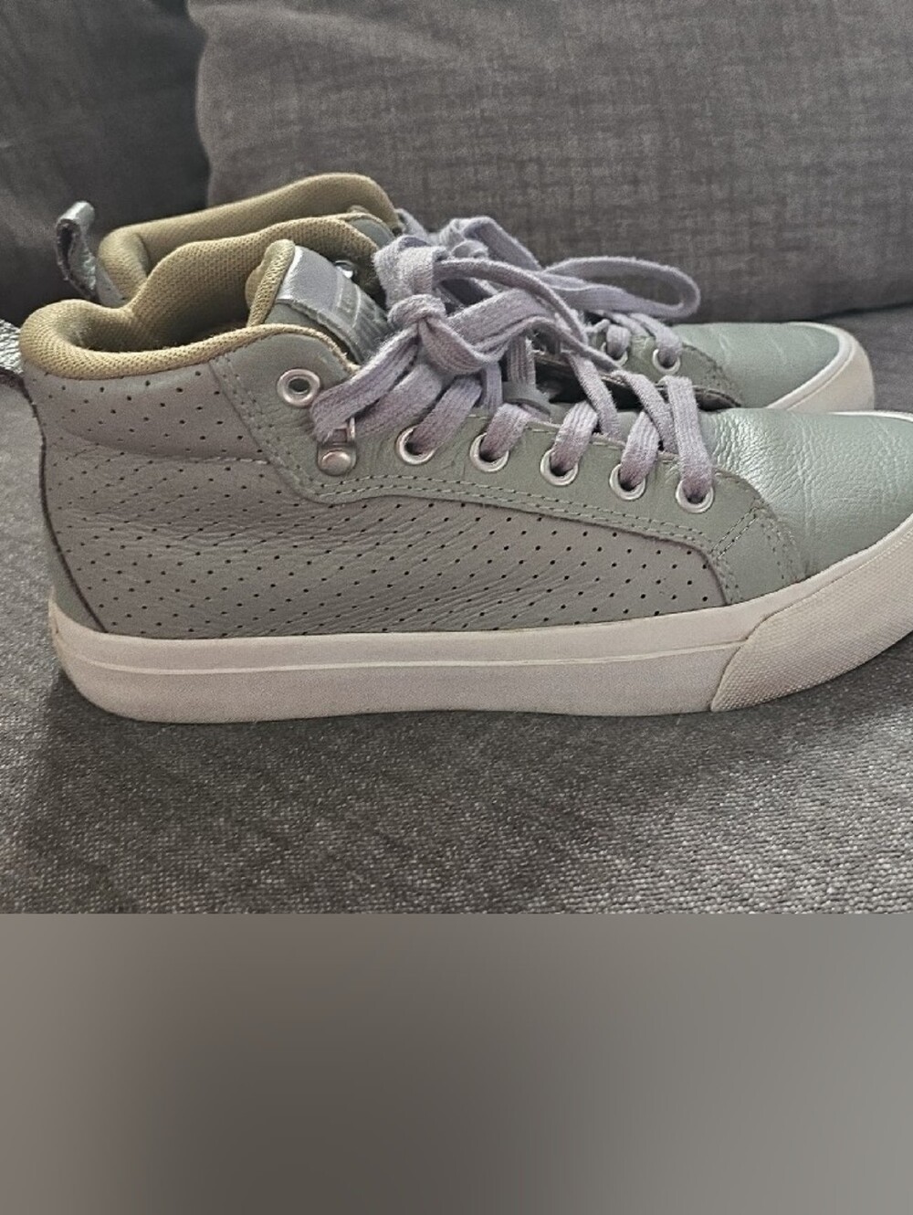 Converse Women’s Low-Top Sneakers in Sage Gray and White - Picture 6 of 6
